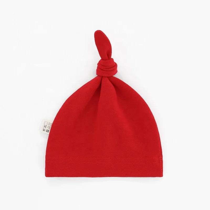 2022 Wholesale plain 95% Cotton 5% Spandex Newborn Baby Beanie New Born Baby Hat