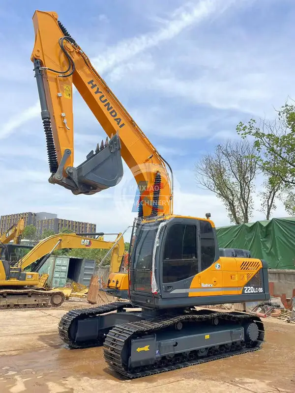 Hyundai 220 used excavator secondhand excavadora backhoe  22 ton in stock crawler digger hydraulic machine low price cheap