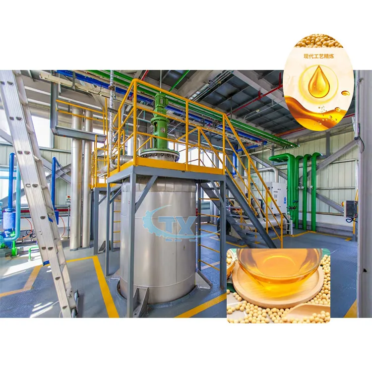 High quality 500 ton pre day oil refining machine edible soybean oil refiner with best price