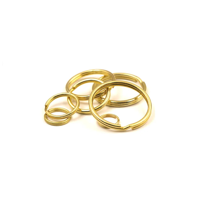 Solid Brass Split Rings 10mm-38mm Double Loop Keyring for key chain accessories