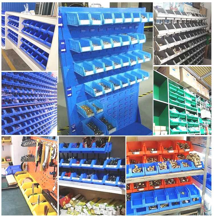 Warehouse industrial plastic stackable  tool parts storage plastic bins