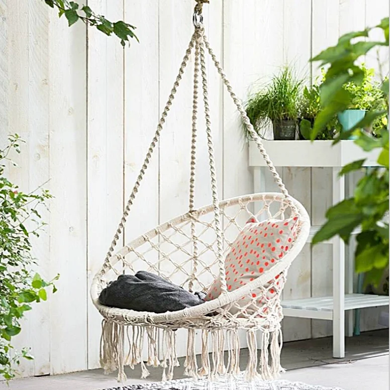 Outdoor furniture easy install adult rope hammock swing chair 150kg china hammock chairs manufacturers