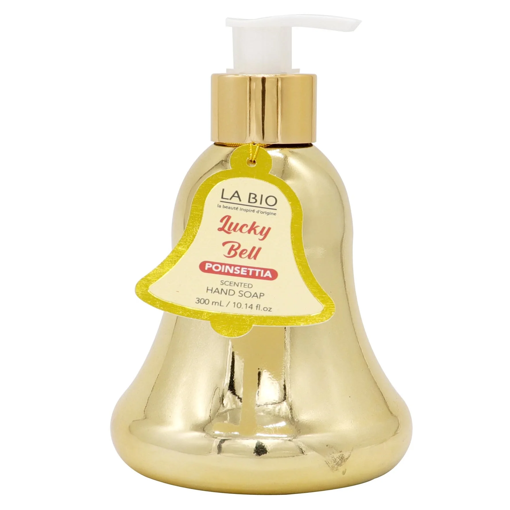2021 Best Christmas Packaging Design Golden Bell Bottle 300ml Hand Soap Hand Soap Frosted Bottle