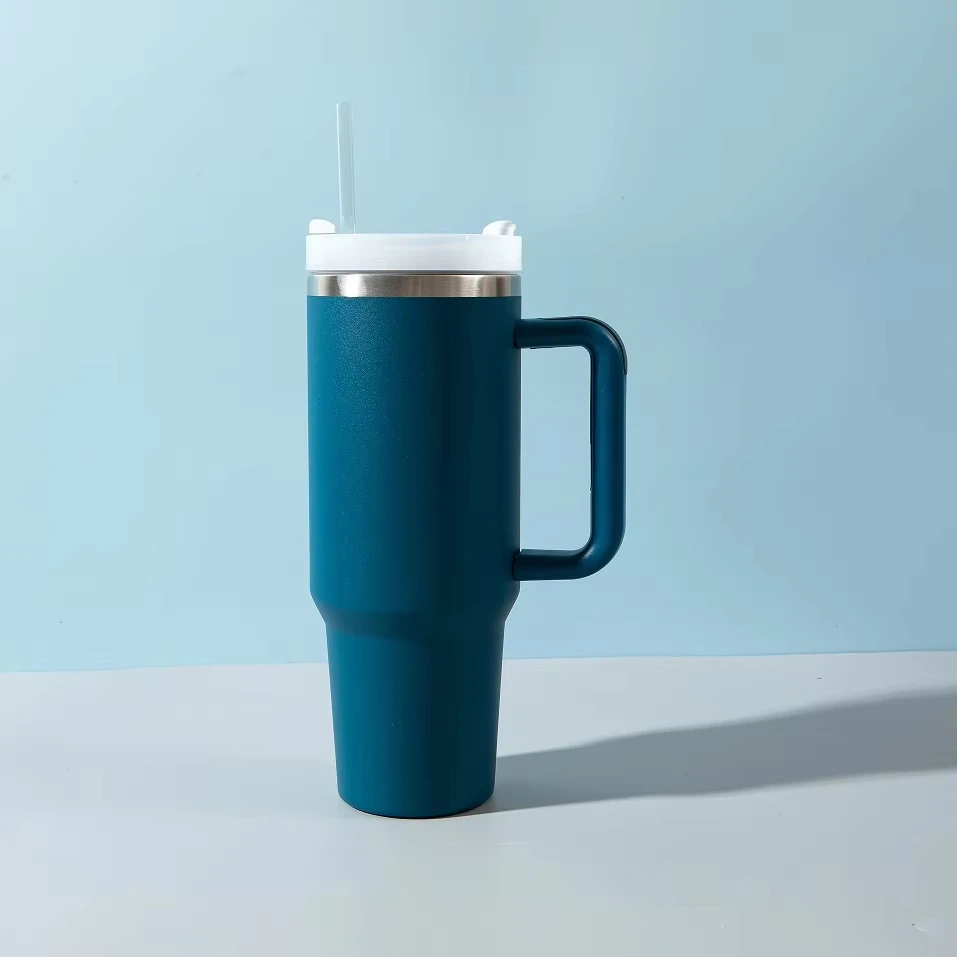 read to ship double wall stainless steel 40 OZ car tumbler cup water bottle  travel coffee  beer milk tea mug with handle