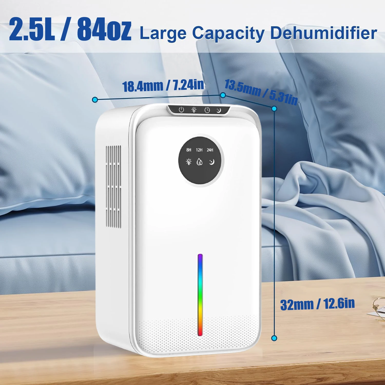 Etd 250 2l tank air purifier box indoor home compact and portable mini air dehumidifier for dry cabinet