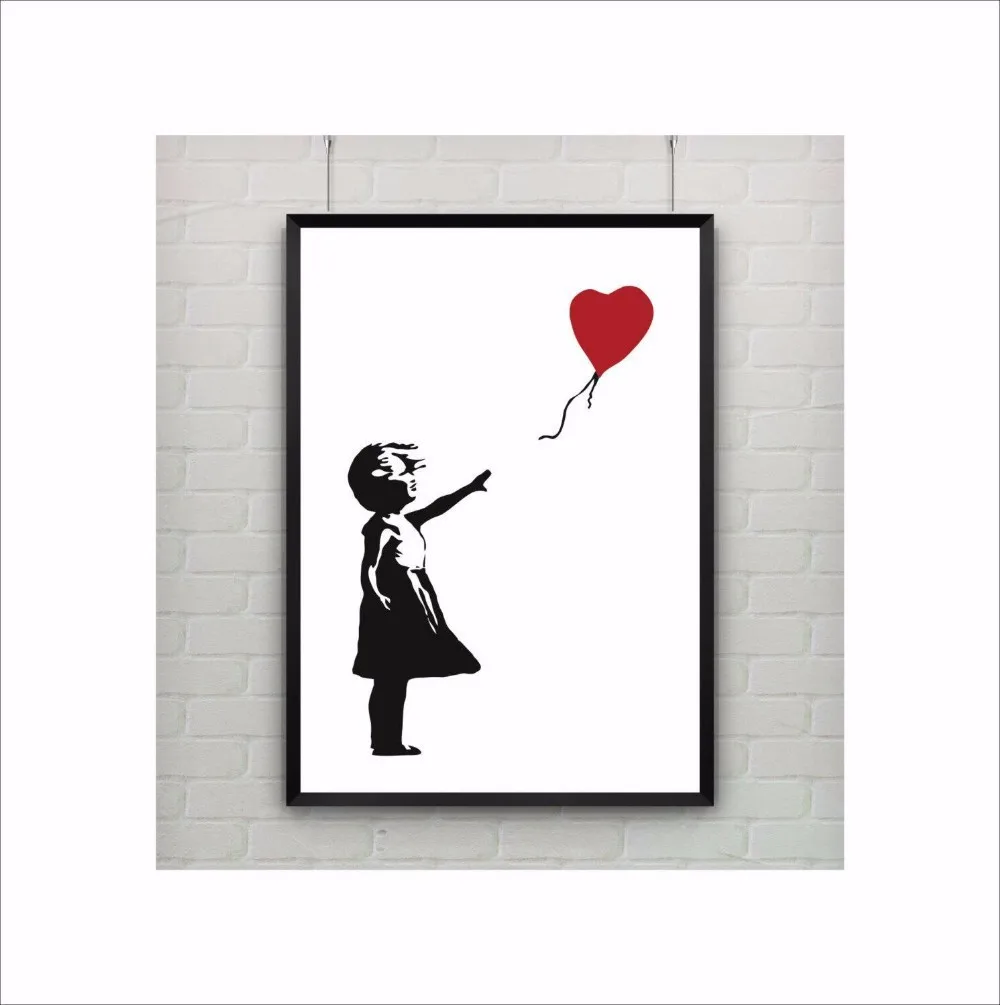 Street Art Banksy Balloon Girl Poster Wall Art Prints Canvas Painting For Black White Wall Pictures Home Decoration