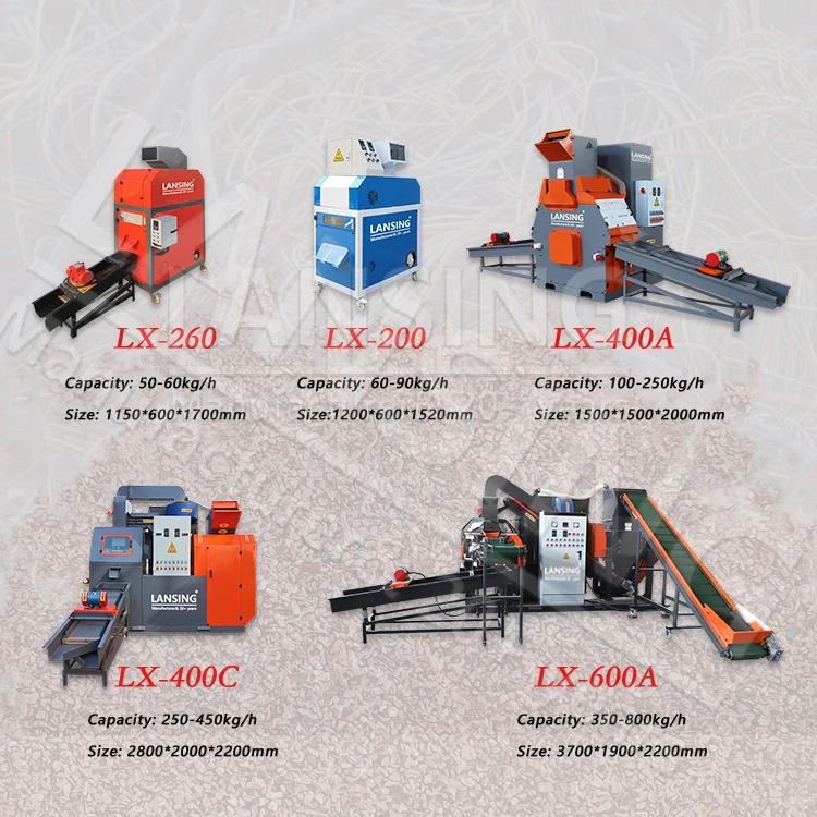 Lansing 50-80kg/h Mini Granulator Machine Waste Recycling Aluminum Cable Copper Wire Granulator Machine For Sale