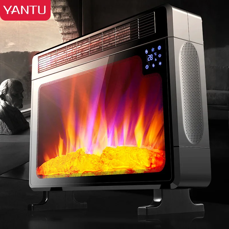 YANTU Fireplace Heaters  Free Standing Portable Home Indoor Outdoor 3D Modern Smart Decorative Electric Fireplaces BLM03