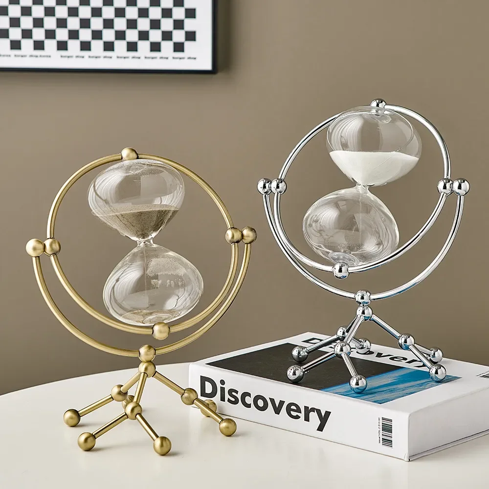 Metal Bracket Hourglass Luxury Living Room Decoration Ornaments Glass Sand Bottle Gift Nordic Home Minimalist Desk Accessories
