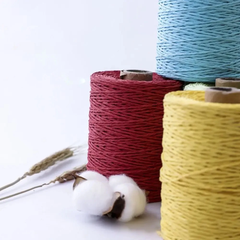 280-300m/Roll Natural Raffia Straw Yarn For Knitting Crocheting Paper Threads DIY Handmade Summer Sunhat Beach Bag Material