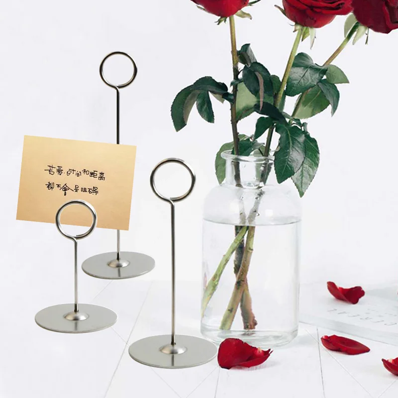 YS3002, оптовая продажа, Заказные металлические круглые зажимы для меню, Номера для свадебного зала, ресторана, настольные держатели для номеров