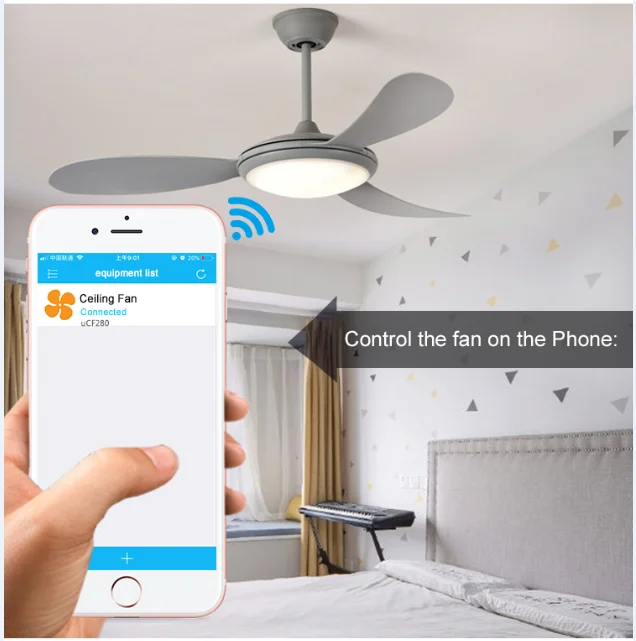 Умный дом Wifi потолочный вентилятор дистанционное управление