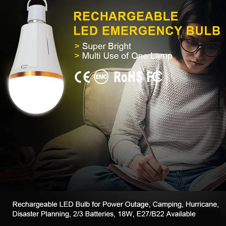 Cheap Wholesale Smart Home Waterproof Smd Energy Saving Emergency Light Rechargeable E27 Led Bulb