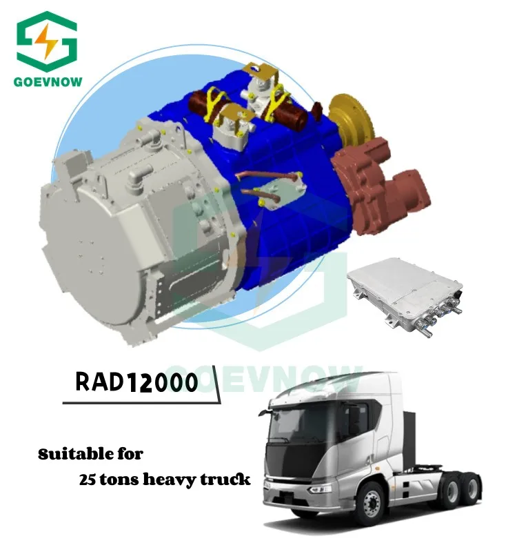 Goevnow traction AC motor system kit for heavy truck RAD12000 3 Phase Engine waterproof conversion kit 4 Gear AMT Transmission