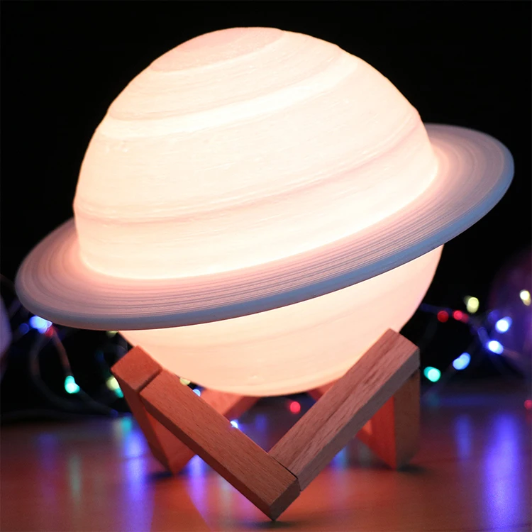 15cm 16colors 3D LED Lunar Mars Jupiter Flash Light Starlight Touchable Galaxy Planet Lamp