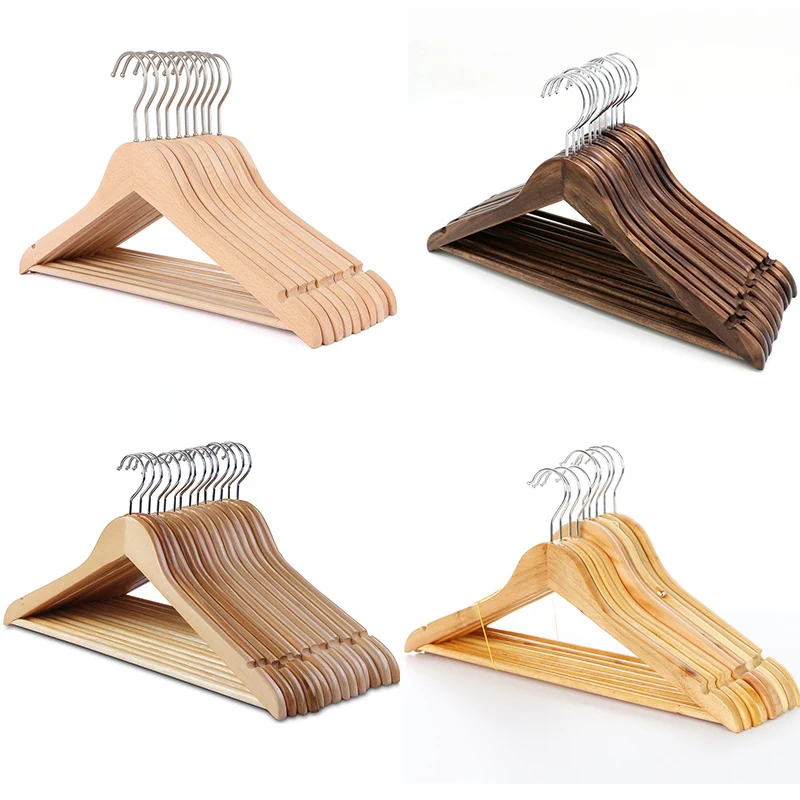 Top Quality Luxury European Bulk Lotus Wood Clothes Hanger Wooden Hotel Hanger For Suits