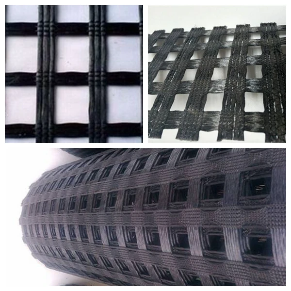 PET Geogrid Biaxial Uniaxial polyester Geogrid For  Road High Strength Biaxial Fiberglass Plastic  Warp knitted polyester geogri