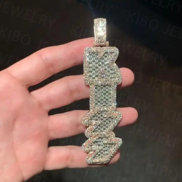 New Design Fashion Jewelry Pendants Charms Custom Moissanite Pendant 925 Silver Iced Out Moissanite Diamond Pendant For Men