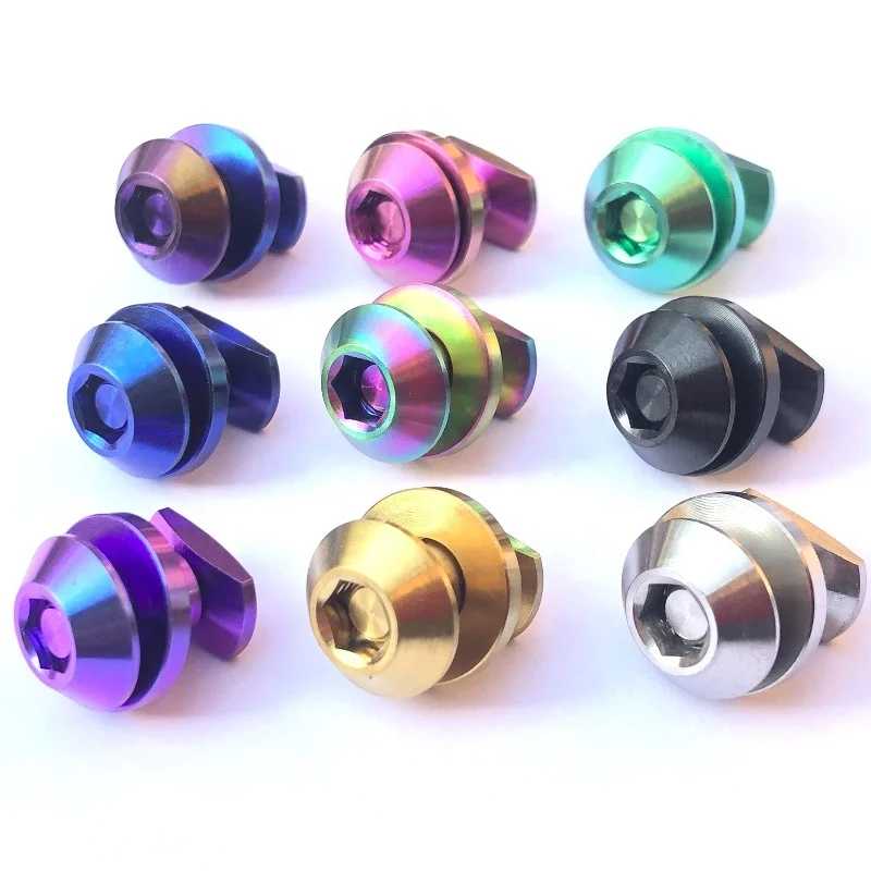 Titanium C Caliper Brake Shoes Bolts Screws Nut Washer For Folding Bike Cycling Brake Pad bolts 12g Parts Ti 6Al4V