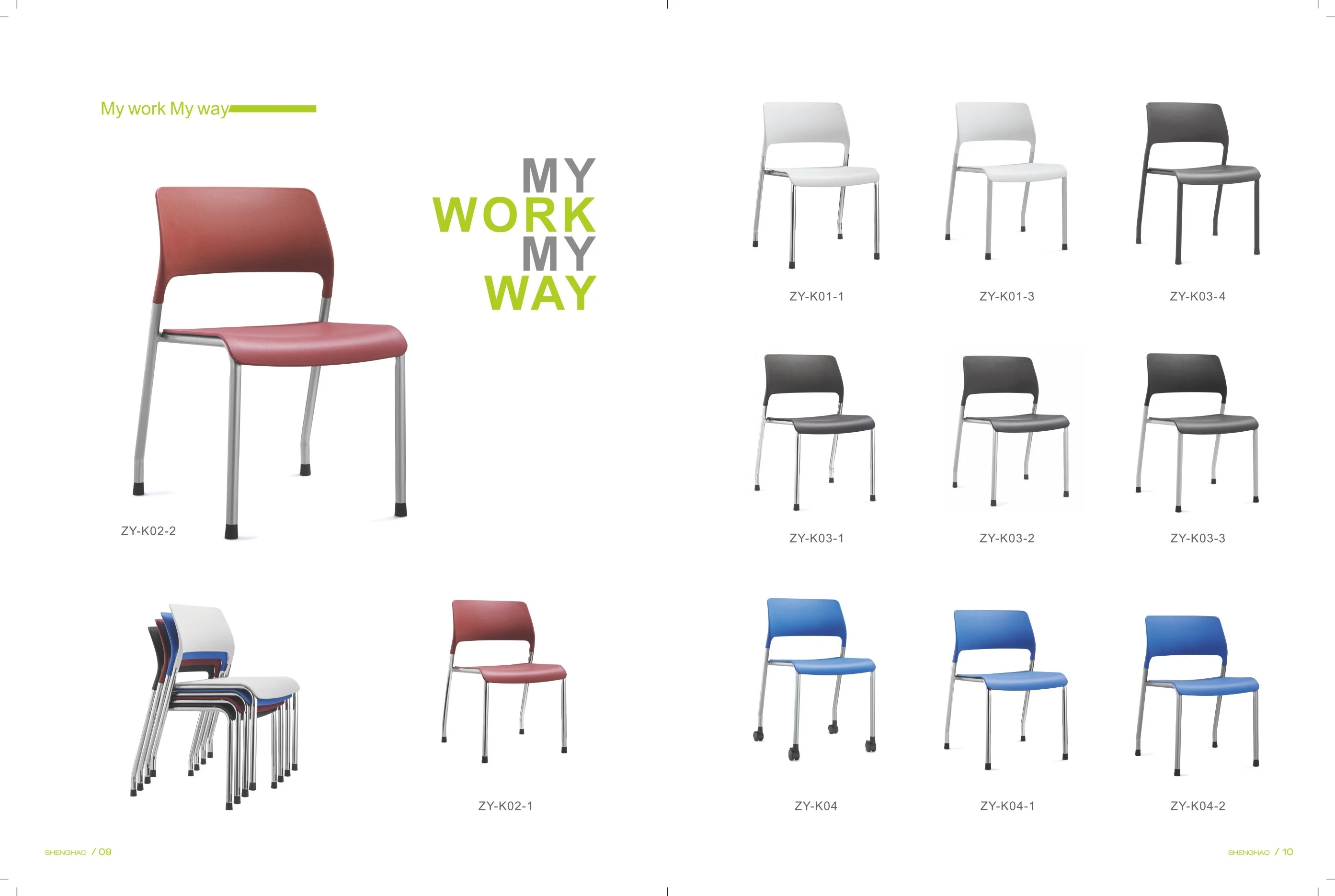 Modern Style PP Seat & Back Training Chair Office Visitor Chairs School PP Meeting Chair For Sale