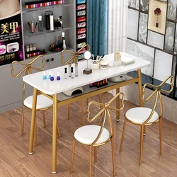 Wholesale simple manicure table and chair set economic single small double iron manicure table