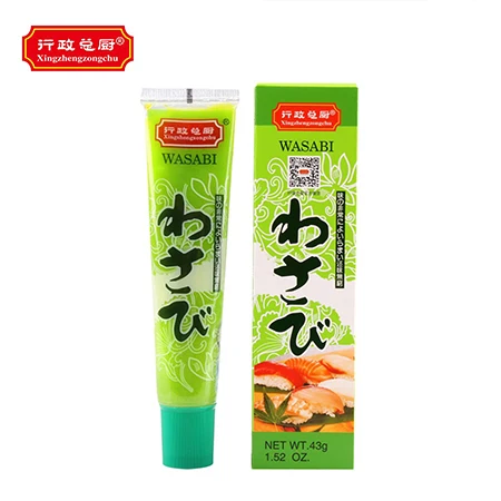 Raw spicy green mustard spicy horseradish