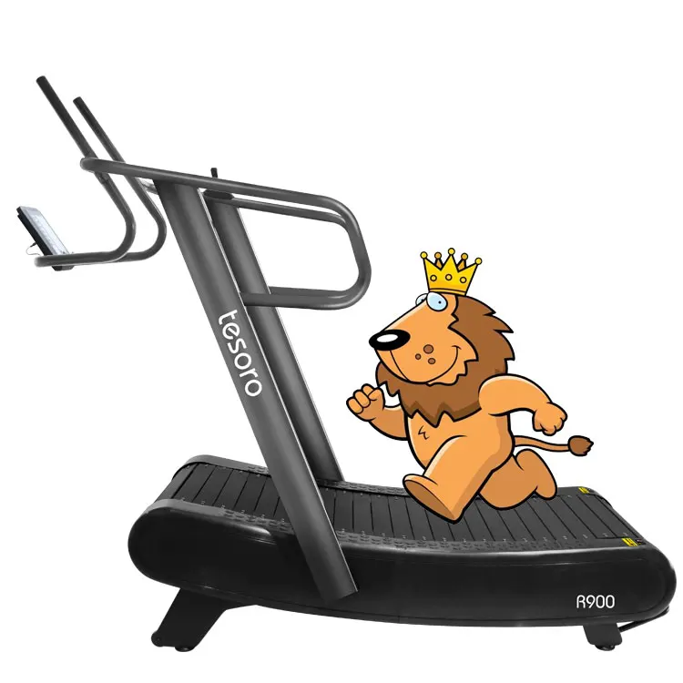 easy up gym fitness treadmill non-motorized unpowered curved Manual fitness commercial running machine for gym use