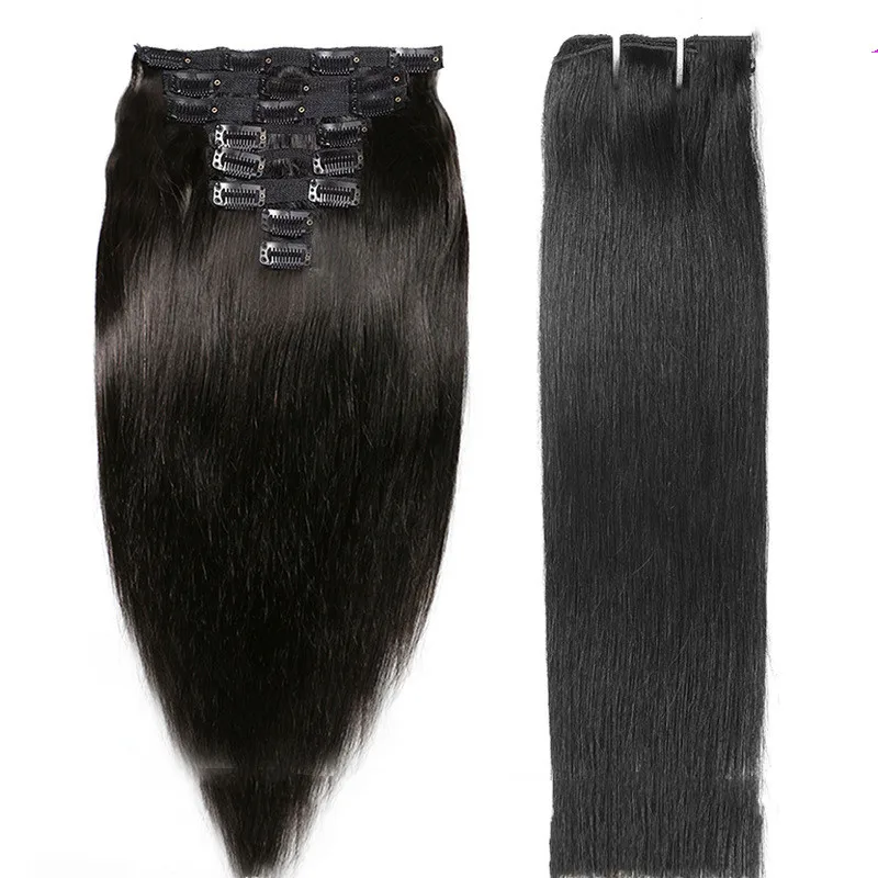 YICI Top clip in hair extension dropshipping cuticle aligned Raw virgin  brazilian Hair remy human hair extensions