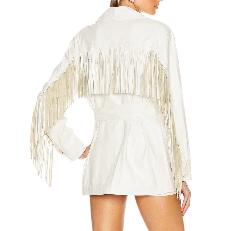 Fashion design high quality custom white motorcycle leather jacket for women