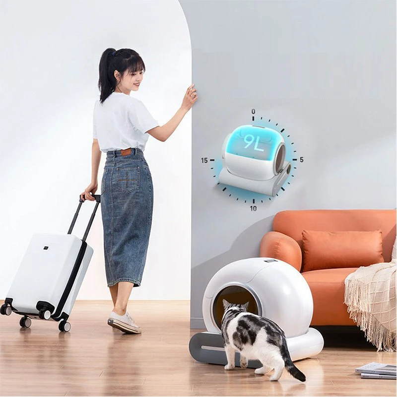 Upgrade 2nd Generation Automatic Smart Cat Litter Box with APP Control Self-Cleaning PP Plastic Litter Tray