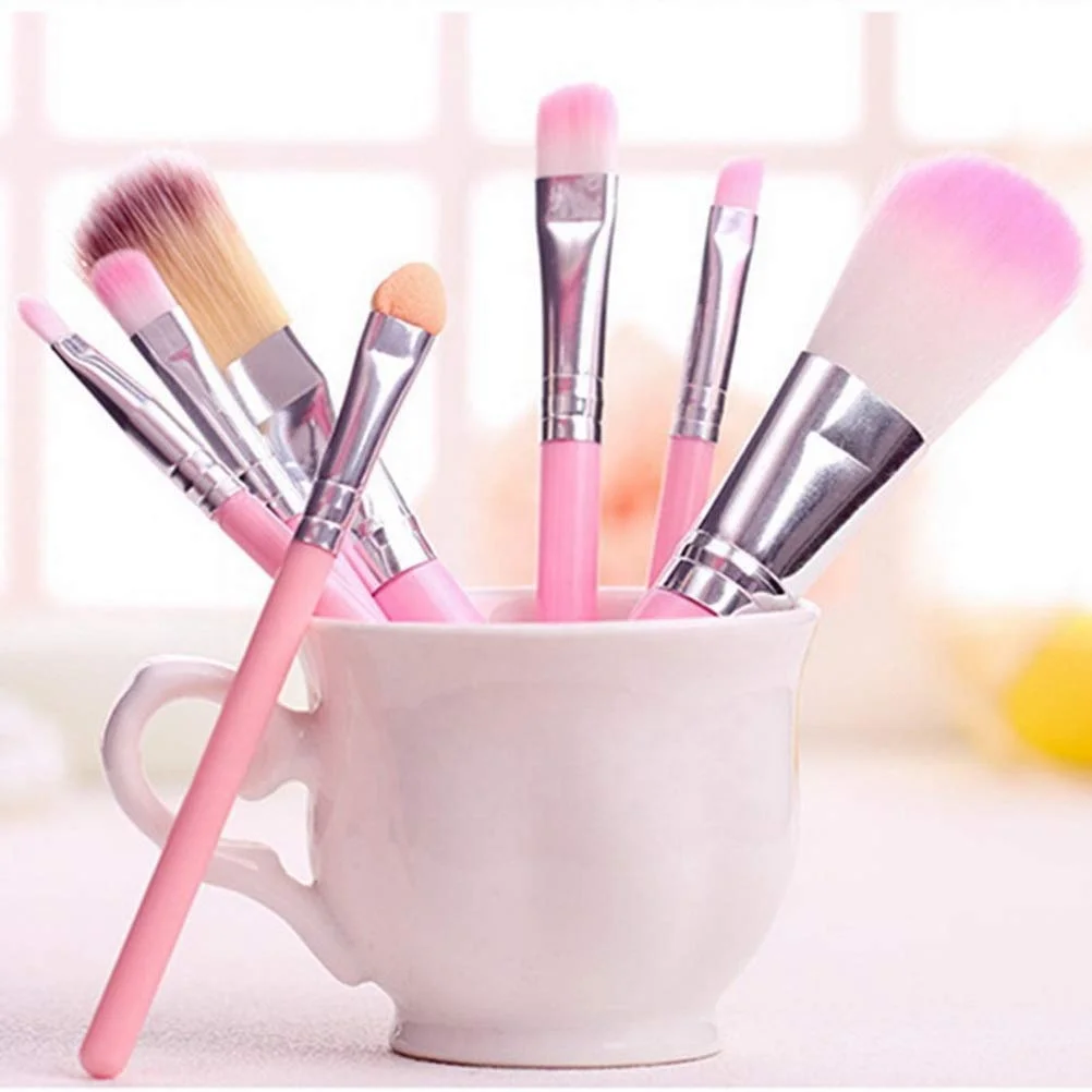 Yihuale 7Pcs Children s Makeup Brush Set, Foundation, Eyebrow, and Eyeliner Brushes, Soft Starter Kit for Kids Beauty Essentia