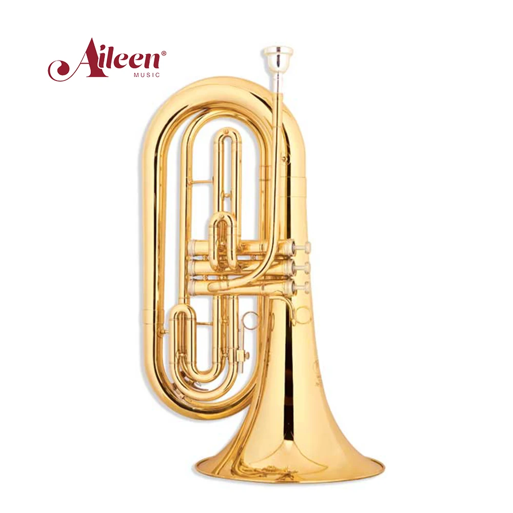 Brass Piston Bb Key Marching Baritone with Premium case(MBR-G470G)