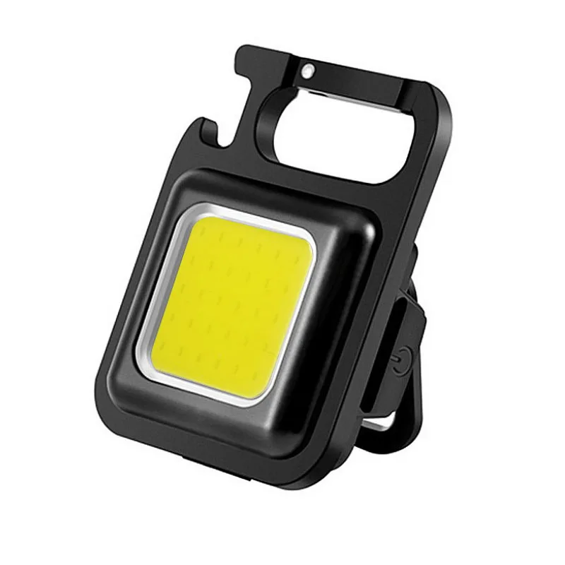 Custom Promotional 800 Lumen MAH High Bright EDC Portable Magnetic Rechargeable COB Mini LED Light Keychain with Bottle Opener