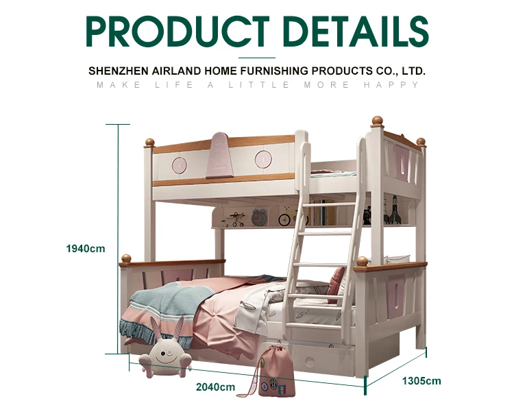 Airland Double Kid Furniture Bunk Bed With Stairs And Drawers