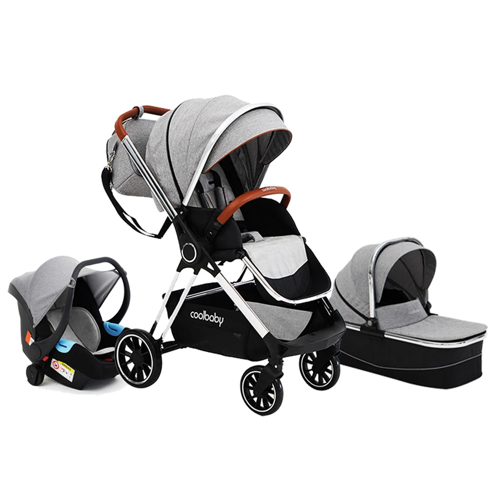 Baby Stroller Aluminum Korea 3 in 1 Carry Baby with EN Certification for 0-3 Years Old 9KG 36.5855*74cm 10.5KG