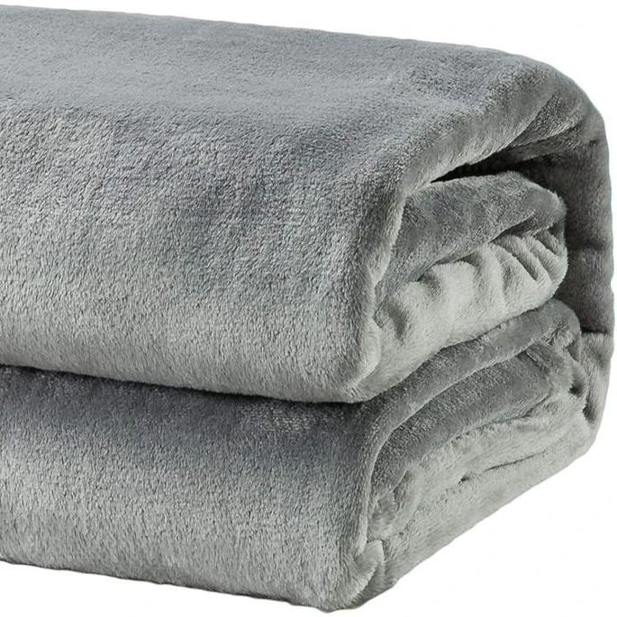 Ready To Ship Manufacturers China Wholesale 100% Polyester Super Warm Solid Woven Flannel Fleece Blanket For Winter Stock Throw