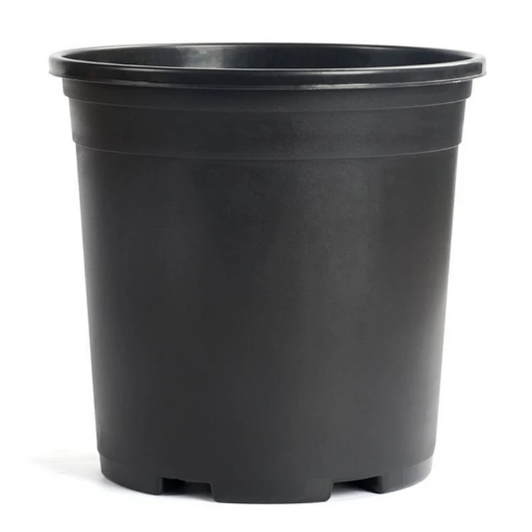 
Wholesale Greenhouse Round Gallon Pot Black Plastic Base Nursery Pot Direct Supply Gallon Flower Pot 