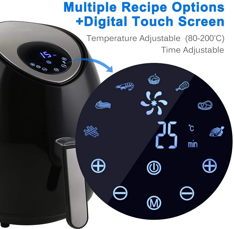 110V 220V Kitchen 5 L Digital Electric Deep Power Oil Perfect Free 5L Air Fryer Oven