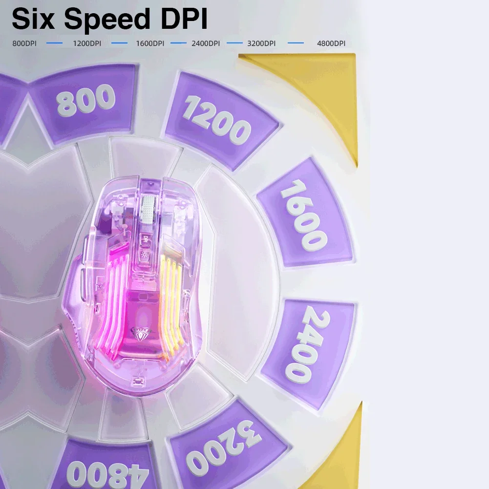 AULA SC518 Wireless Mouse 2.4G USB/BT Mode 4200 DPI RGB Backlit Rechargeable Gaming Mouse