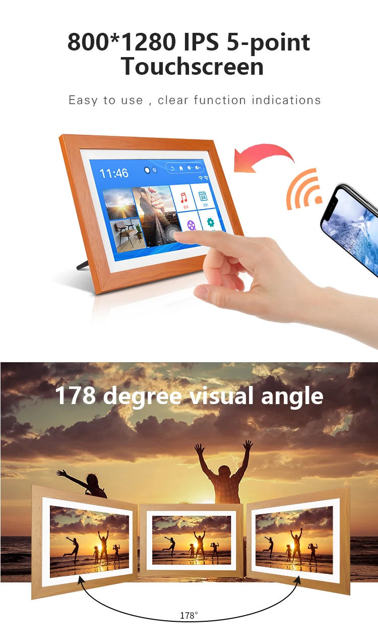 10 дюймов hd ips экран 1280*800 android wifi электронный ЖК-дисплей цифровой фото/картинная рамка консультационное