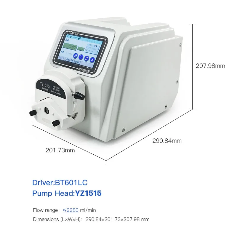 BT601LC Интеллектуальный перистальтический насос для сжатого шланга пульсирующий постоянного потока 0 ~ 2280 мл/мин машина наполнения жидкостью