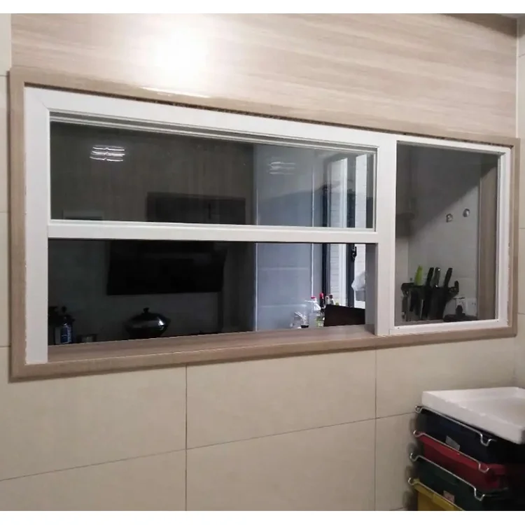 Simple design black aluminum vertical up and down sliding windows double single glass hung sash windows