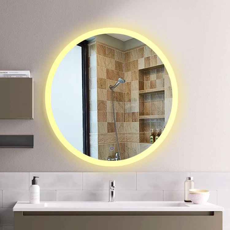Оптовая продажа, настенное светодиодное зеркало с подсветкой, зеркало для душевой комнаты, современное светодиодное освещение, зеркало для ванной комнаты