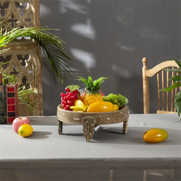 Decorative Tray Rustic Pedestal Stand For Coffee Bar Table Decor Wooden Display Riser Wooden Riser Serving Tray