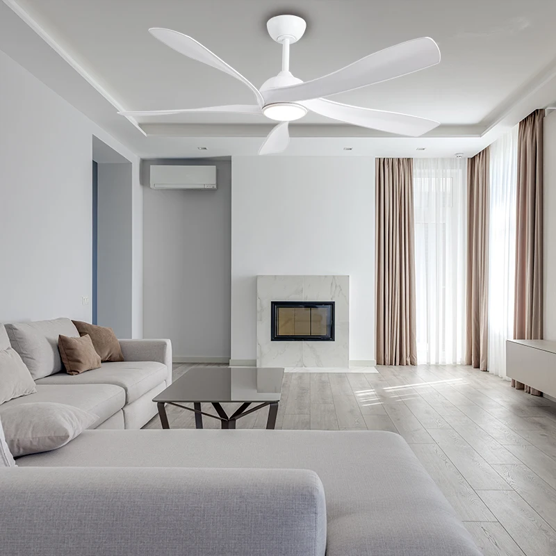 Amazon Hot Sale Decor Forward Reverse 5 Blades Ceiling Fan Lamps Led Hanging Fan Lights Remote Control Iron  56inch