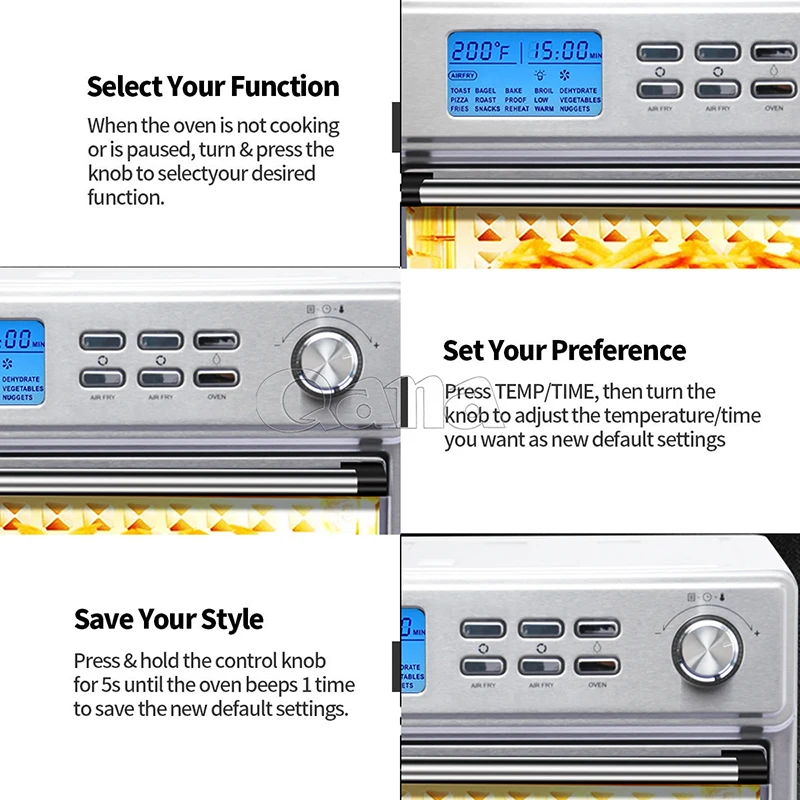 QANA Factory Wholesale OEM food processors tefal Electric Deep Fryer Smart Intelligent Smokeless Air Fryer OVEN horno para pan