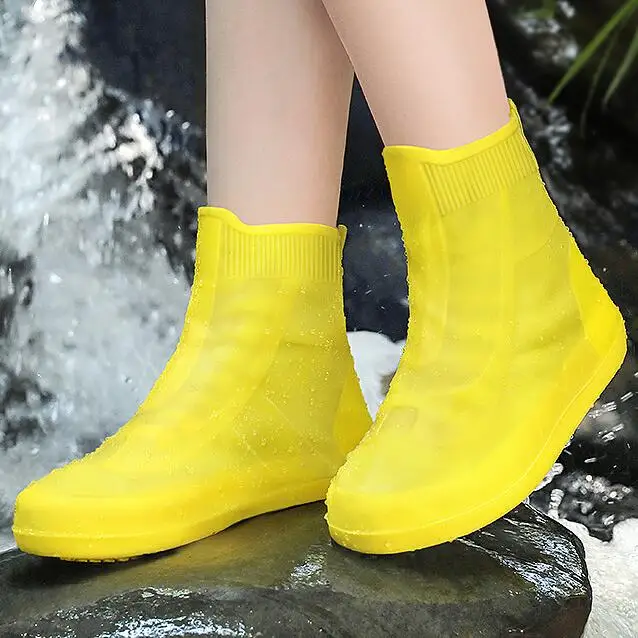 Unisex Silicone TPE Rain Boots Covers Non-Slip Washable Protection Waterproof Shoe Covers for Women Ladies Men