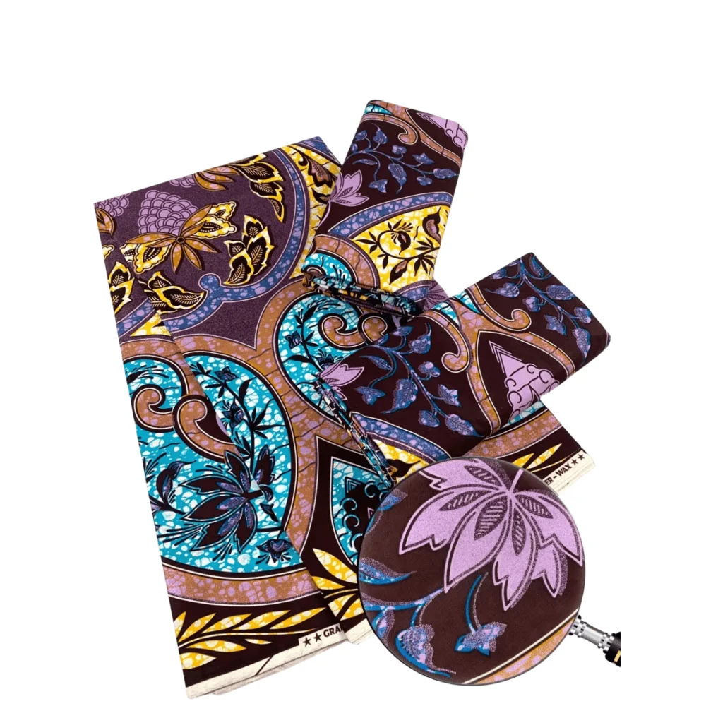 New Arrival 100% Cotton Grand Super Gold Wax  Super Glitter Wax  Print Fabric Ankara