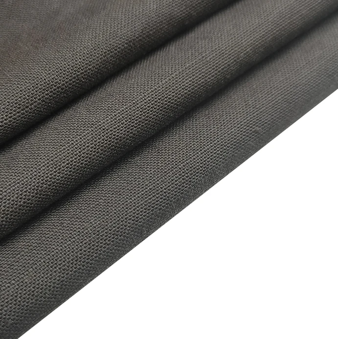 21030 --Breathable Recycled 30%hemp 70%organic cotton Textile Yarn Dyed Plain Sustainable Eco Friendly Fabric