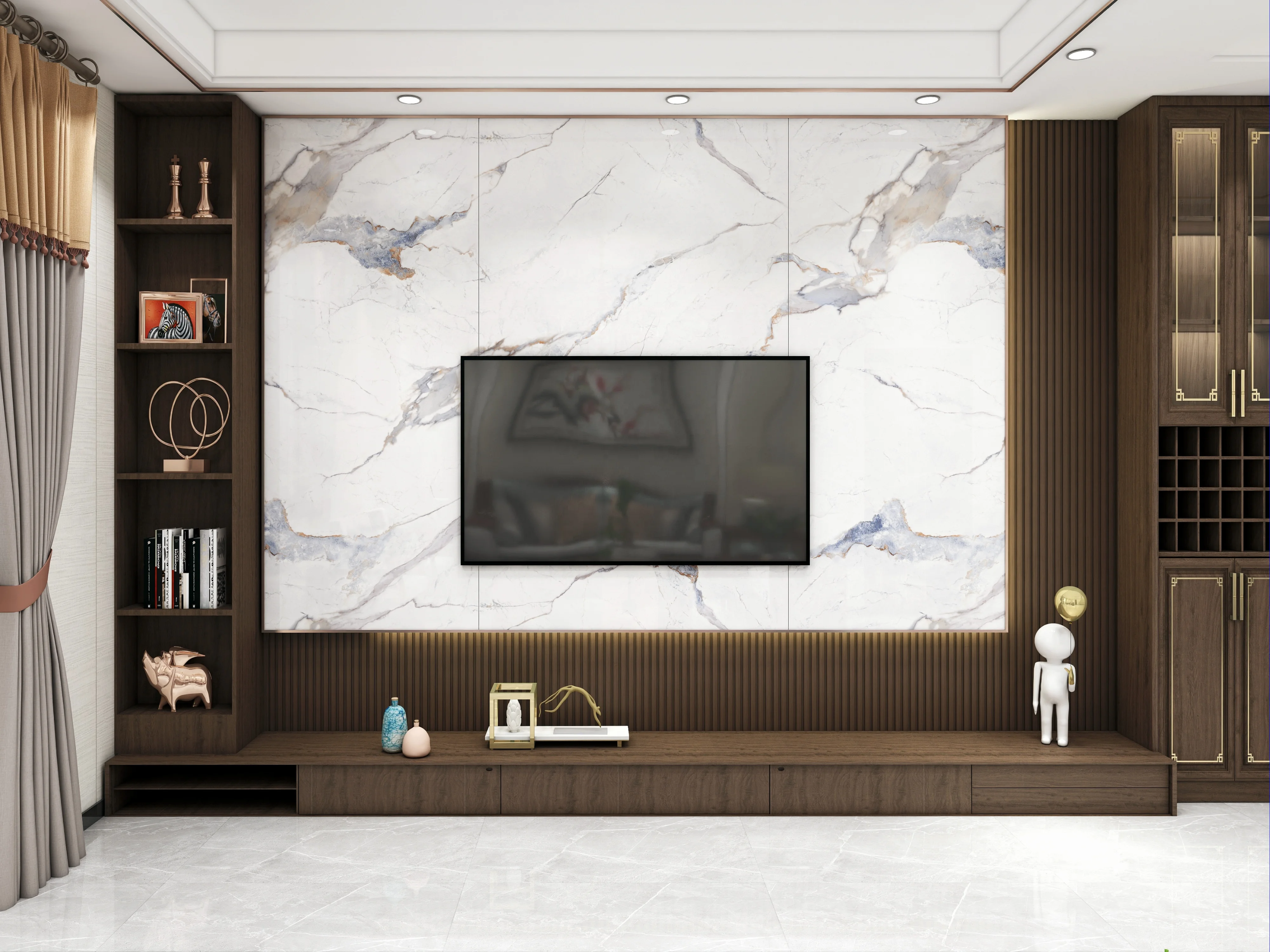 Home Decoration Waterproof Bamboo Veneer Wallboard Customizable Pattern Sheet PVC Foam Flexible Background Board WPC Wall Panel